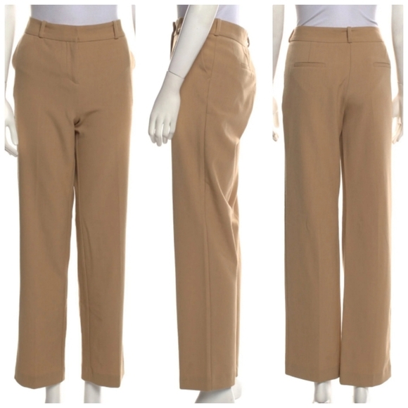 New MAJE Pielsa Mid-Rise Stretch-Woven Beige Trousers Pants NWT Size 8 US/40 FR - Picture 9 of 14